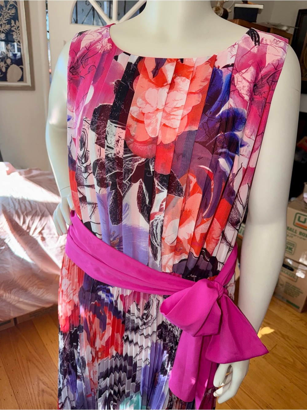 Eliza J Formal Full Length Floral Print Gown Sz 18W - Picture 6 of 14